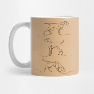 Continuous Line Weimaraners (Camel Background) Mug
